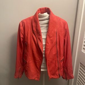 Leather biker style jacket